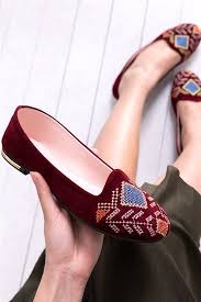 Onu Nakisli Babet Bordo Babetler Stiletto Klasik