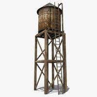 Railroad Water Tower 3d Models Water Tower Industrial Artwork Tower