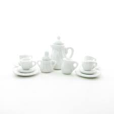 Check spelling or type a new query. White Miniature Tea Set Dollhouse 1 12 Scale Brown Eyed Rose