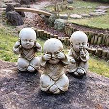 small 3 wise buddha monk set statue see speak hear no evil decor gift decor a bouddha idees de sculpture singes de la sagesse