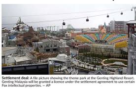 Genting highlands (8,114.85 km) 69000 pahang tua, pahang, malaysia. Genting Reaches Settlement With Fox And Disney The Star