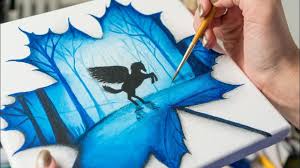 Pegasus In Maple Leaf Acrylic Painting Homemade Illustration 4k Poster Color Painting Maple Leaf Drawing Amazing Art Painting