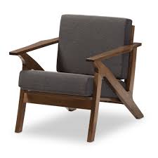 Features Finish Walnut Wood Gray Polyester Upholstery And Removable Cushions Chair Desi Fabric Lounge Chair Lounge Chairs Living Room Living Room Wood