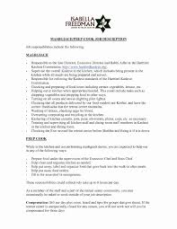 cook duties for resume mryn ism