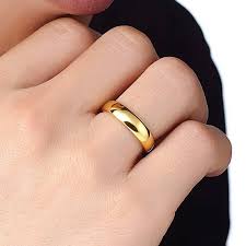 Rose Gold Plated Tungsten Wedding Bands Set, Domed Rose Gold