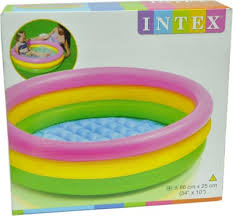 Portable folding baby bathtub two positions newborn to 3 years unisex. 18 Off On Intex Water Tub Inflatable Pool 3 Ft Diameter Baby Bath Seat Multicolor On Flipkart Paisawapas Com