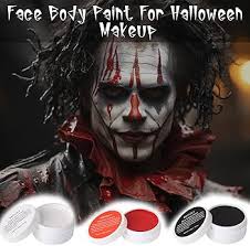 MEICOLY Clown Makeup Kit,White Black Red Face Body Paint,Pro Oil Based Face  Paint for Adults, SFX Joker Zombie Vampire Skeleton Cosplay Halloween  Makeup with 6 Painting Brushes,4 Sponges,130g/4.59 oz : Amazon.ae: الجمال