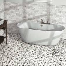 Black And White Hexagon Floor Tile Flower Karra Hexagon 7 X 8 Porcelain Field Tile Bathroom Flooring Bathroom Styling Tiles