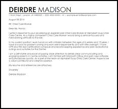 Child Care Worker Cover Letter Sample Cover Letter Templates Examples