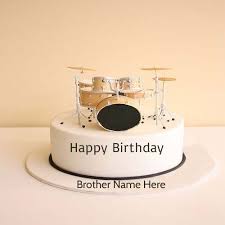 Happy Birthday Cake For Brother With Name Write Name On Drums Birthday Cake For Brother Generate Name On Drums Birthday Cake For Bro Happy Birthday Drums Birthday Cake For Brother Birthday Wishes Cards