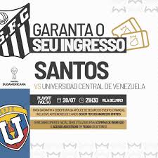 Venda de ingressos para Santos FC X Universidad Central, pela CONMEBOL Sudamericana, na Vila Belmiro