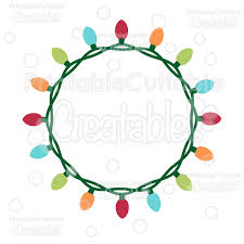 Download Christmas Lights Circle Monogram Frame Free Svg Cut File