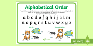 (the system is not limited to alphabets in the strict technical sense; Alphabetical Order Display Poster Australia