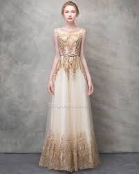 Shop gold prom dresses at macy's. Online Gold Sparkly Evening Dress Gorgeous Glitter Tulle Prom Dress Beaded Sleeveless Engagement Dress Empire Ricici Com