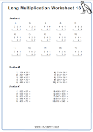 Long Multiplication Worksheet 18 Year 7 Maths Worksheets Multiplication Worksheets Homeschool Worksheets
