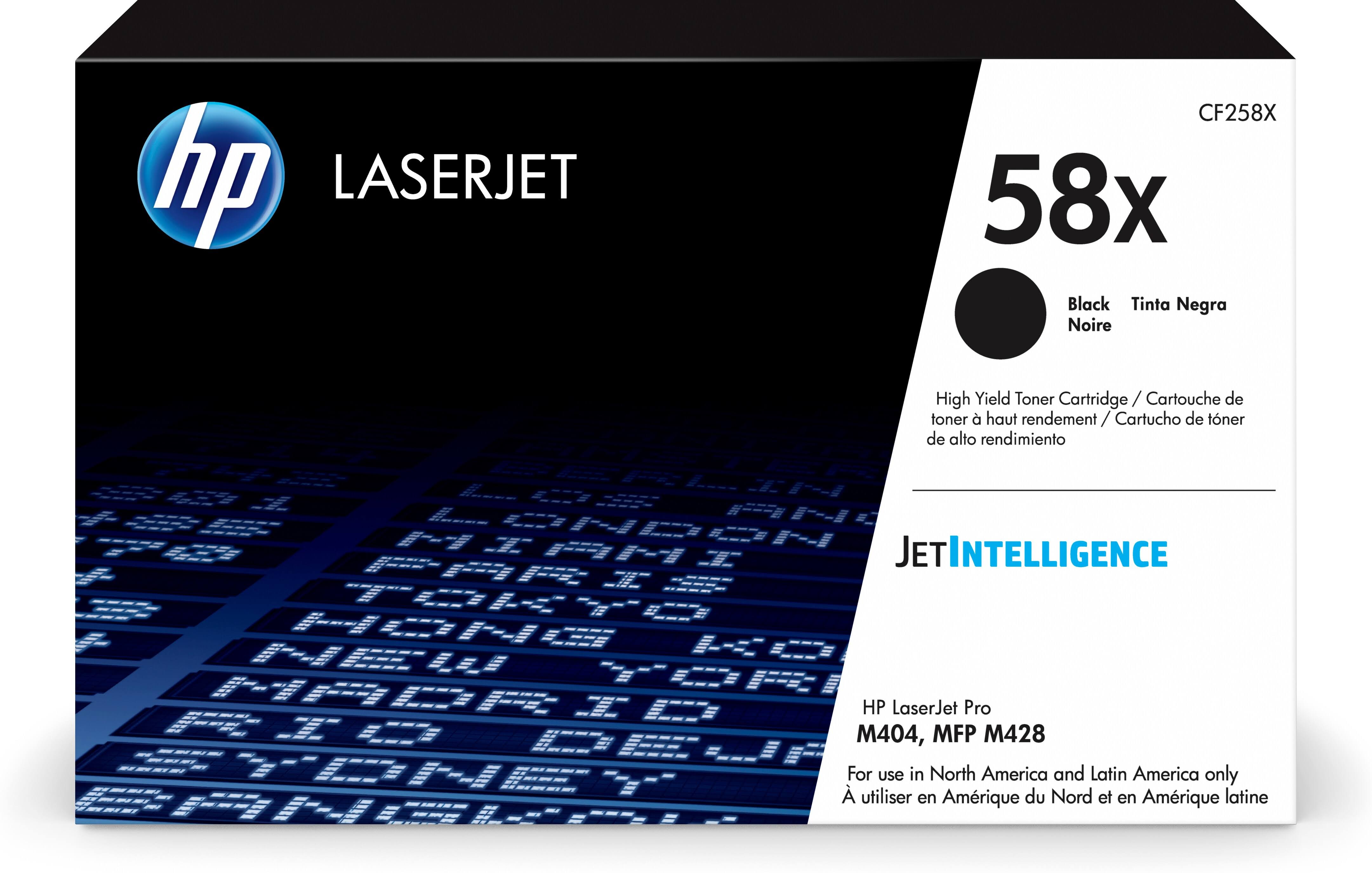 HP 58X Black High Yield Toner Cartridge cf258x