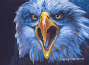 Bald Eagle Painting, Bird Art, Realistic Wildlife, American Eagle