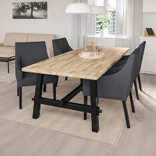 Skogsta Sakarias Table And 4 Chairs Acacia Black Sporda Dark Gray Ikea Ikea Dining Room Sets Dining Table