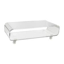 1*coffee tablerectangular glass transparent coffee table, modern side center table in living room, living room furniture Allegro Coffee Tables Transparent Acrylic Habitat
