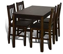 Indfurn Brown Kitchen Table Chairs Classic Wooden Dining Set 4 Seater Comfortable Chair Indoor Di Dining Table Chairs Dinning Table Set Wooden Dining Table Set