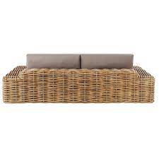 canape de jardin 2 3 places en rotin et coussins taupe st tropez maisons du monde terraza