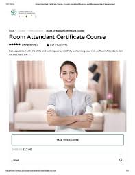 Room Attendant Certificate Course Libm Room Attendant Certificate Courses London Institute