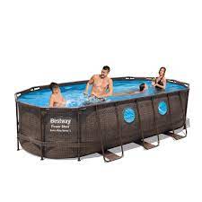 Above ground pools on sale! Bestway 56716 Oval Above Ground Pool With Swim Vista Porthole 549x274x122 Cm