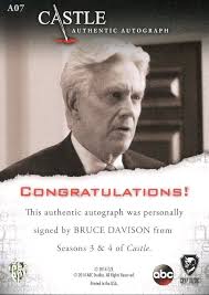 Castle Seasons 3 & 4 Bruce Davison Autograph Card A07