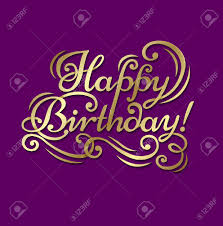 Congratulatory Text Happy Birthday On A Purple Background With Royalty Free Cliparts Vectors And Stock Illustration Image 53119074 Happy birthdays purple happy birthday. congratulatory text