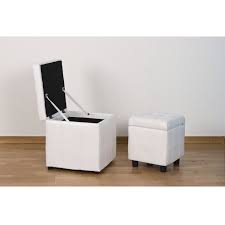 Viva rowe view my complete profile Set 2 Pouff Pouf Contenitore In Ecopelle Bianco Arredo Interno Salotto Kubo 8033389086664