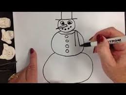 Kids Can Draw Easy Snowman For Ages 4 5 And 6 Youtube Teaching Drawing Cool Easy Drawings Drawing For Kids
