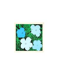 † february 22, 1987 in manhattan, new york city. Flowers Blue By Andy Warhol 1970 Circa On Linen Later French Printing