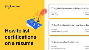 How To Correctly List Certifications On A Resume In 2021 With Examples Easy Resume
