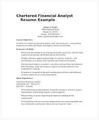 financial analyst resume sample