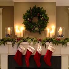 My Christmas Mantel With Stockings Sources All Available On The Blog Christmas Interiors Christmas Mantel Decorations Holiday Mantel