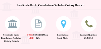 Syndicate Bank Coimbatore Saibaba Colony Ifsc Code Synb0006565