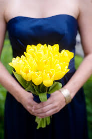 Bridesmaid Bouquet Blue Dress Yellow Bridesmaid Bouquets Tulip Wedding Blue Wedding Bouquet