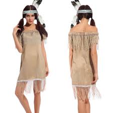 Erwachsene Damen Indianer Kostum Squaw Wilder Westen Karneval Fasching Kostum Indianerin Kostum