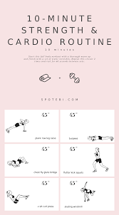 10 Minute Strength Cardio Routine 10minute Cardio Routine Strength Cardio Routine Whole Body Workouts Workout