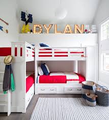House Tour A Bland Summer Home Is Transformed Into A Bright Breezy Getaway Diy Bunk Bed Bunk Bed Lights Kids Bedroom Inspiration