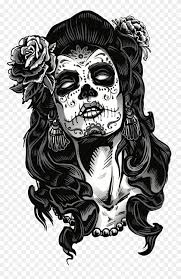 Chicano tattoos with their iconic fine line black and grey, realistic look and rich history in the imagery are among the best tattoos out there. Chicano Tattoo Designs Pictures And Cliparts Download Dia De Los Muertos Black And White Png Download 2402416 Pikpng