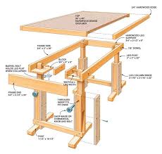 Collapsible Adjustable Height Work Table Http Www Popularwoodworking Com Projects Collapsible Work Table Woodworking Workbench Workbench Plans Workbench