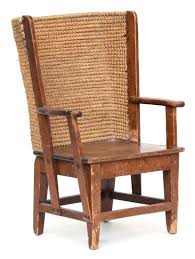 Lot Art A Small Child S Orkney Chair Wooden Frame With Curved Rush