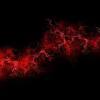 Dark street background, reflection of blue and red neon on the asphalt. 3