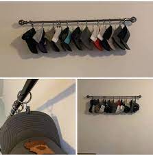 Neat Way To Hang Hats Small Curtain Rods Hanging Hats Hanging Curtain Rods