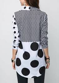 Black And White Polka Dot Shirt Womens Turndown Collar Button Front Polka Dot Shirt Rosewe Com Usd 31 73 Trendy Fashion Tops Fashion Dress And Sneakers Outfit