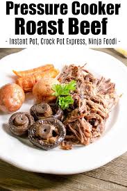· making a delicious roast beef is so easy in the ninja foodi and ready in under an hour! Pressure Cooker Roast Beef Instant Pot Ninja Foodi