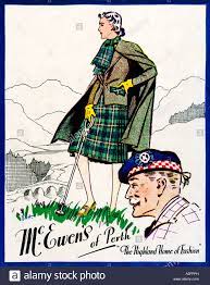 Mcewans Of Perth 1940s Advert For The Scottish Fashion House Tweeds To The Fore The Highland Home Of Fashion Stock Scottish Fashion Highland Homes Stock Photos