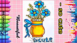 haw to draw flowers with vase تعليم الرسم رسم مزهرية ورد بخطوات جد enamel pins cute unique