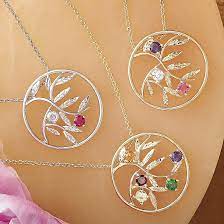 Gorgeous Family Tree Birthstone Necklace Holds Up To 8 Birthstones And Comes In Family Tree Necklace Birthstones Tree Birthstone Necklace Family Tree Necklace
